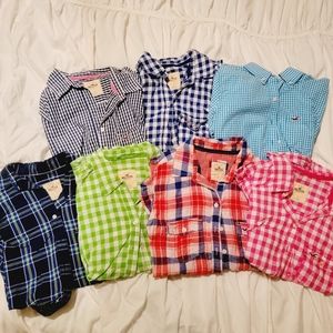Lot of 5 Hollister Button-Up Plaid Shirts